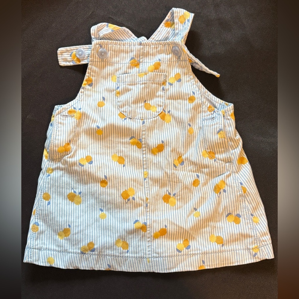 Striped Overalls with Yellow Polka Dots 6 months